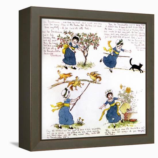 The naughty little girl who went to see her grandmama' by Kate Greenaway-Kate Greenaway-Framed Premier Image Canvas