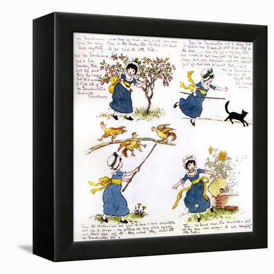 The naughty little girl who went to see her grandmama' by Kate Greenaway-Kate Greenaway-Framed Premier Image Canvas