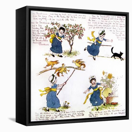 The naughty little girl who went to see her grandmama' by Kate Greenaway-Kate Greenaway-Framed Premier Image Canvas