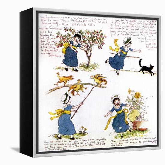 The naughty little girl who went to see her grandmama' by Kate Greenaway-Kate Greenaway-Framed Premier Image Canvas