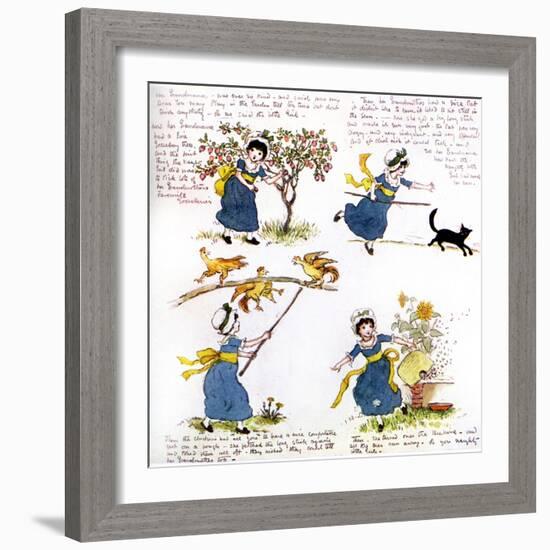 The naughty little girl who went to see her grandmama' by Kate Greenaway-Kate Greenaway-Framed Giclee Print