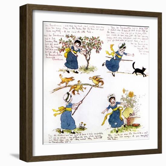 The naughty little girl who went to see her grandmama' by Kate Greenaway-Kate Greenaway-Framed Giclee Print