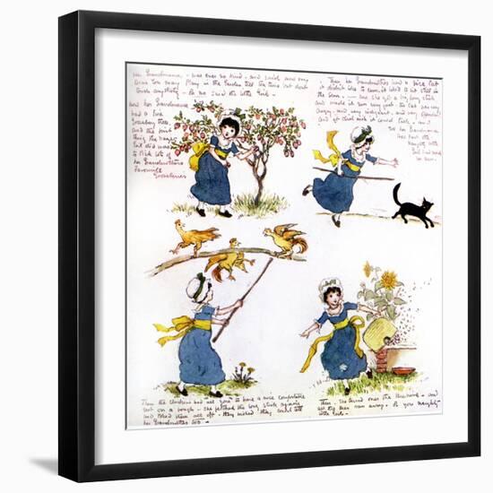 The naughty little girl who went to see her grandmama' by Kate Greenaway-Kate Greenaway-Framed Giclee Print