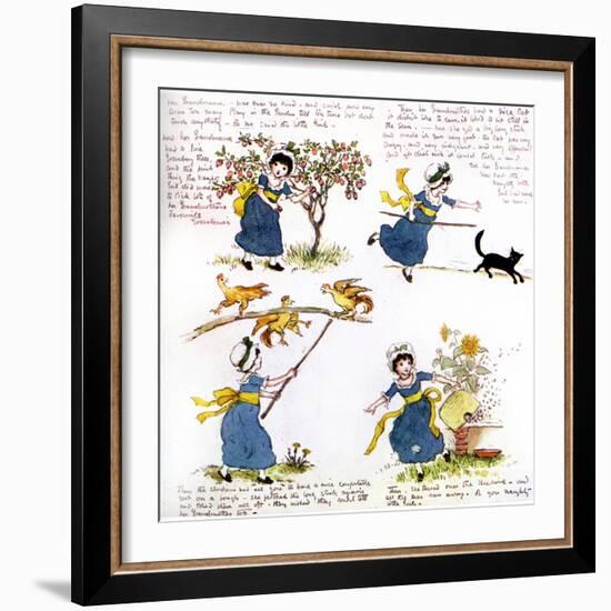 The naughty little girl who went to see her grandmama' by Kate Greenaway-Kate Greenaway-Framed Giclee Print