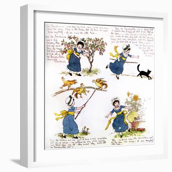 The naughty little girl who went to see her grandmama' by Kate Greenaway-Kate Greenaway-Framed Giclee Print