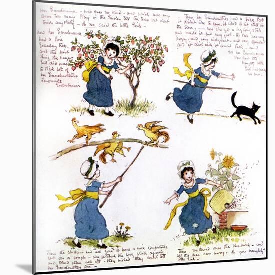 The naughty little girl who went to see her grandmama' by Kate Greenaway-Kate Greenaway-Mounted Giclee Print