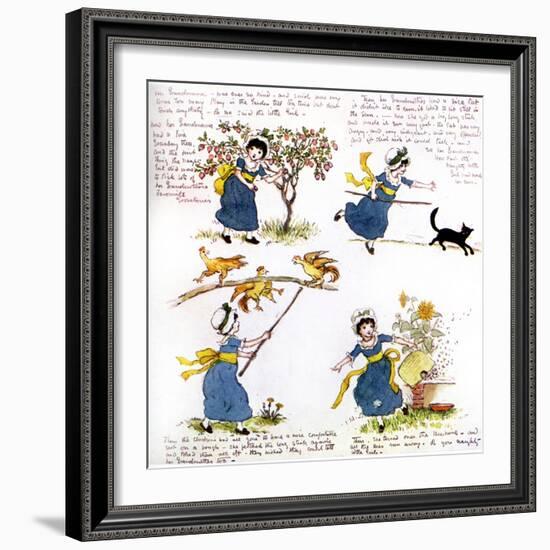 The naughty little girl who went to see her grandmama' by Kate Greenaway-Kate Greenaway-Framed Giclee Print