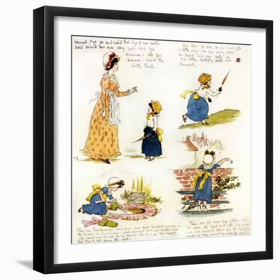 The naughty little girl who went to see her grandmama' by Kate Greenaway-Kate Greenaway-Framed Giclee Print