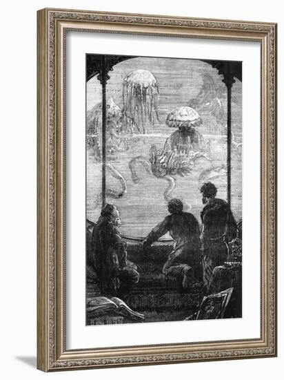 The Nautilus Passengers, Illustration from 20,000 Leagues under the Sea by Jules Verne (1828-1905)-Alphonse Marie de Neuville-Framed Giclee Print