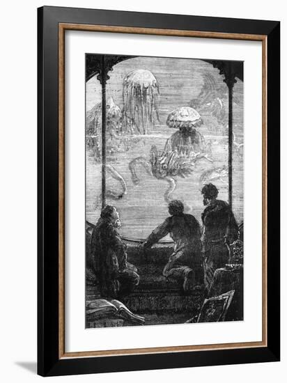 The Nautilus Passengers, Illustration from 20,000 Leagues under the Sea by Jules Verne (1828-1905)-Alphonse Marie de Neuville-Framed Giclee Print