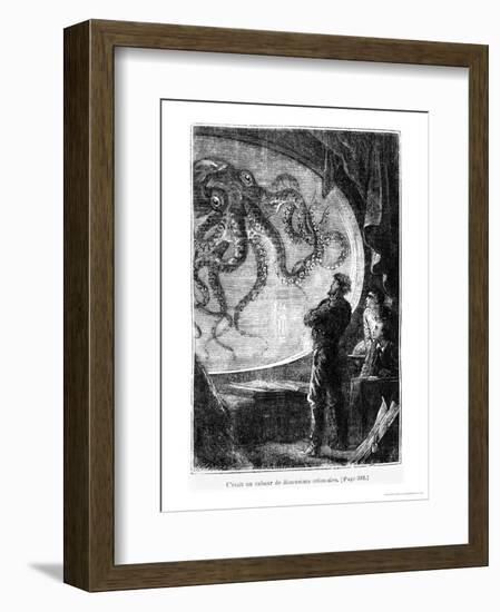 The Nautilus Passengers, Illustration from "20,000 Leagues under the Sea"-Alphonse Marie de Neuville-Framed Premium Giclee Print