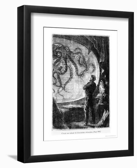 The Nautilus Passengers, Illustration from "20,000 Leagues under the Sea"-Alphonse Marie de Neuville-Framed Premium Giclee Print