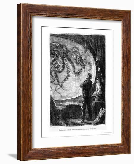 The Nautilus Passengers, Illustration from "20,000 Leagues under the Sea"-Alphonse Marie de Neuville-Framed Giclee Print