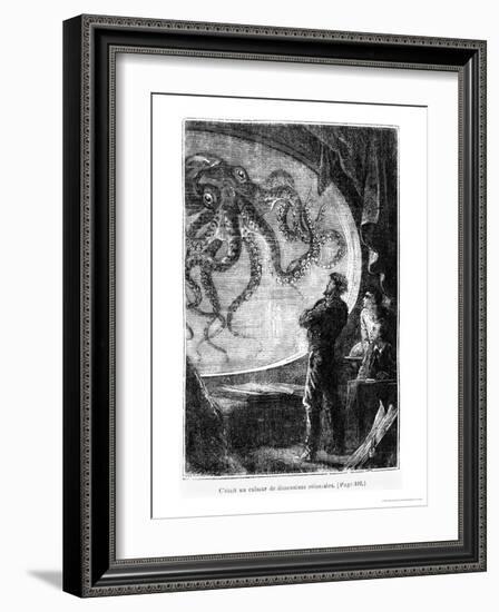 The Nautilus Passengers, Illustration from "20,000 Leagues under the Sea"-Alphonse Marie de Neuville-Framed Giclee Print