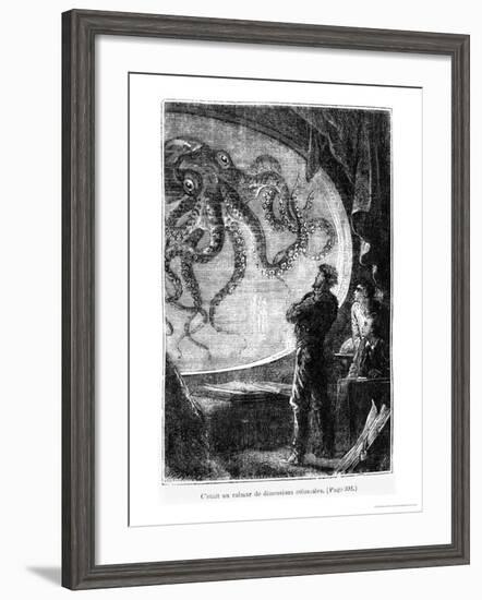 The Nautilus Passengers, Illustration from "20,000 Leagues under the Sea"-Alphonse Marie de Neuville-Framed Giclee Print