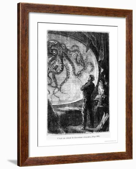 The Nautilus Passengers, Illustration from "20,000 Leagues under the Sea"-Alphonse Marie de Neuville-Framed Giclee Print