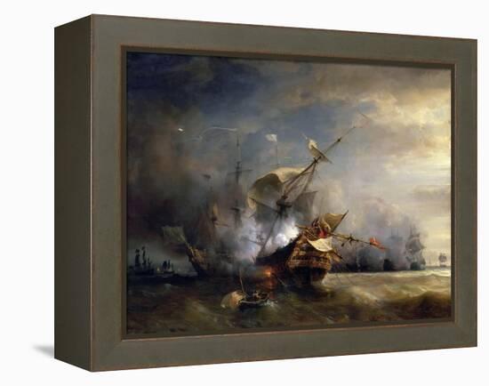 The Naval Battle Near Lizard Point, Cornwall on 21 October 1707-Théodore Gudin-Framed Premier Image Canvas