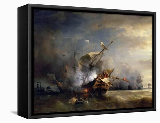 The Naval Battle Near Lizard Point, Cornwall on 21 October 1707-Théodore Gudin-Framed Premier Image Canvas