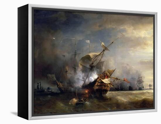 The Naval Battle Near Lizard Point, Cornwall on 21 October 1707-Théodore Gudin-Framed Premier Image Canvas