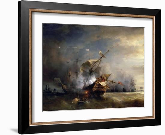 The Naval Battle Near Lizard Point, Cornwall on 21 October 1707-Théodore Gudin-Framed Giclee Print