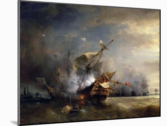 The Naval Battle Near Lizard Point, Cornwall on 21 October 1707-Théodore Gudin-Mounted Giclee Print