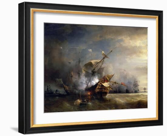 The Naval Battle Near Lizard Point, Cornwall on 21 October 1707-Théodore Gudin-Framed Giclee Print