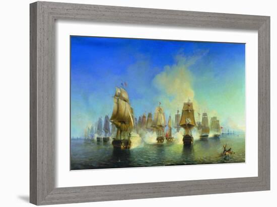 The Naval Battle of Athos-Alexei Petrovich Bogolyubov-Framed Giclee Print