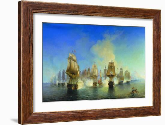 The Naval Battle of Athos-Alexei Petrovich Bogolyubov-Framed Giclee Print