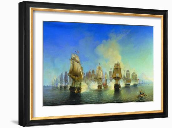 The Naval Battle of Athos-Alexei Petrovich Bogolyubov-Framed Giclee Print