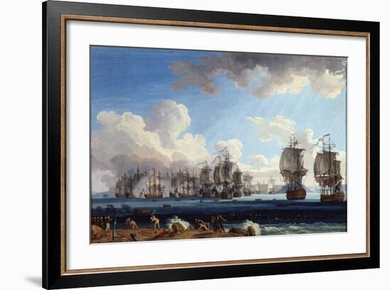 The Naval Battle of Chesma on 5 July 1770, 18th Century-Jacob Philipp Hackert-Framed Giclee Print