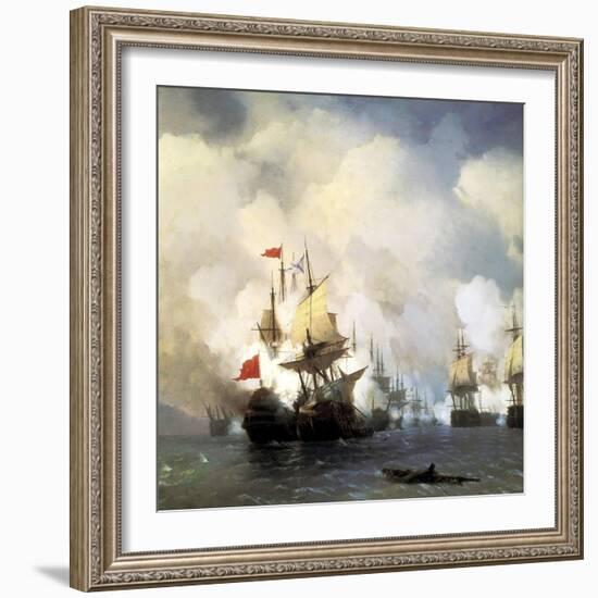 The Naval Battle of Chesma on 5th July 1770, 1848-Ivan Konstantinovich Aivazovsky-Framed Giclee Print