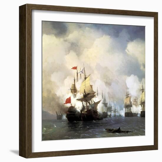 The Naval Battle of Chesma on 5th July 1770, 1848-Ivan Konstantinovich Aivazovsky-Framed Giclee Print