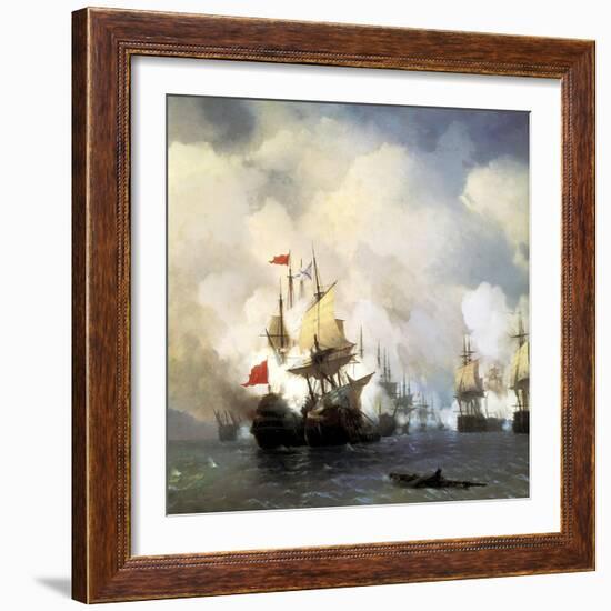 The Naval Battle of Chesma on 5th July 1770, 1848-Ivan Konstantinovich Aivazovsky-Framed Giclee Print