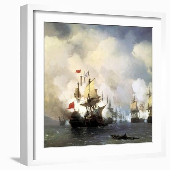 The Naval Battle of Chesma on 5th July 1770, 1848-Ivan Konstantinovich Aivazovsky-Framed Giclee Print