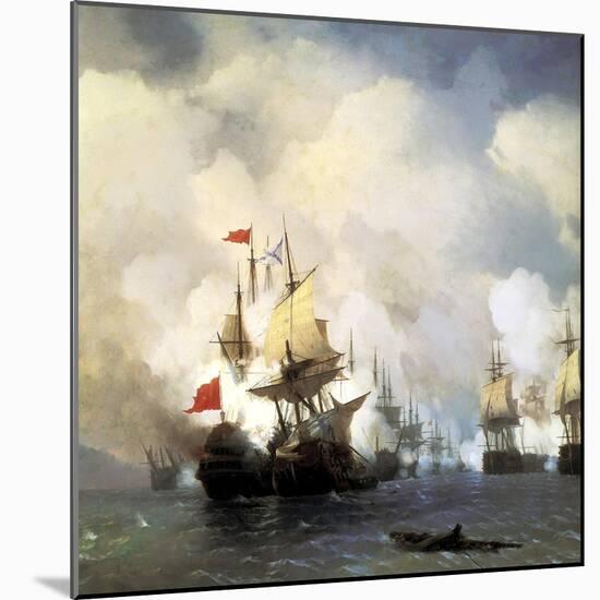 The Naval Battle of Chesma on 5th July 1770, 1848-Ivan Konstantinovich Aivazovsky-Mounted Giclee Print