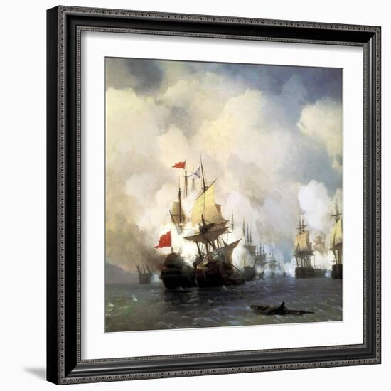 The Naval Battle of Chesma on 5th July 1770, 1848-Ivan Konstantinovich Aivazovsky-Framed Giclee Print