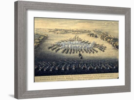 The Naval Battle of Gangut on July 27, 1714, 1724-Maurice Baquoi-Framed Giclee Print