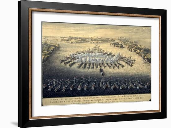 The Naval Battle of Gangut on July 27, 1714, 1724-Maurice Baquoi-Framed Giclee Print