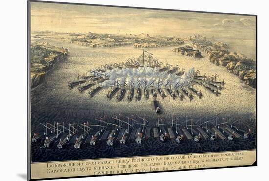 The Naval Battle of Gangut on July 27, 1714, 1724-Maurice Baquoi-Mounted Giclee Print