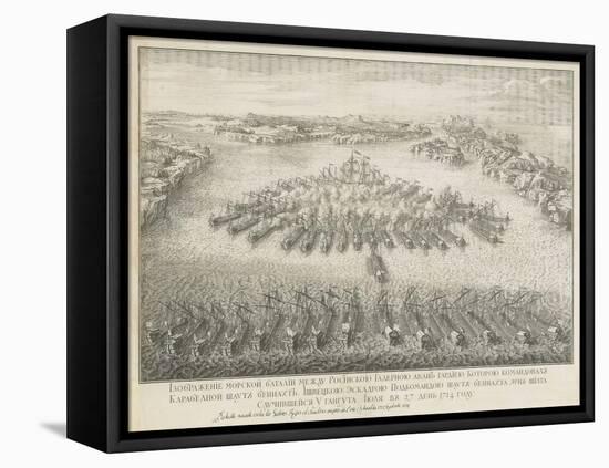 The Naval Battle of Gangut on July 27, 1714-Nicolas de Larmessin-Framed Premier Image Canvas