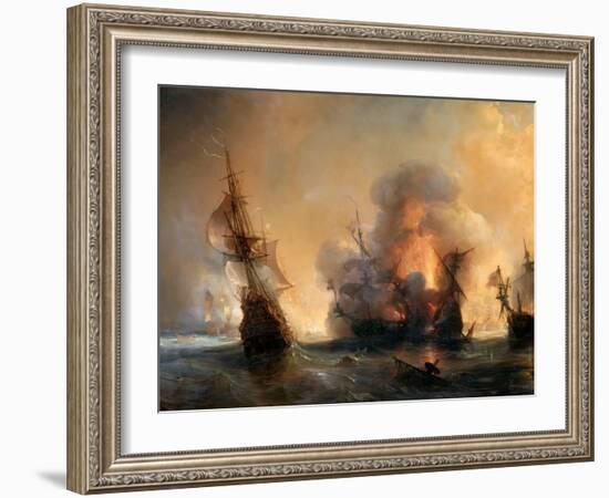 The Naval Battle of Lagos on 27 June 1693-Théodore Gudin-Framed Giclee Print