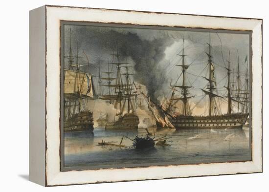 The Naval Battle of Navarino on 20 October 1827-George Philip Reinagle-Framed Premier Image Canvas