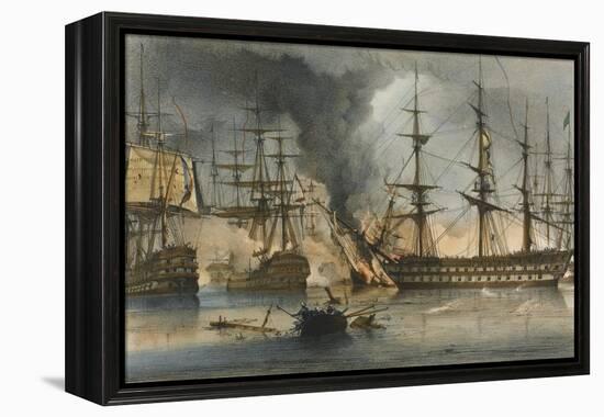 The Naval Battle of Navarino on 20 October 1827-George Philip Reinagle-Framed Premier Image Canvas