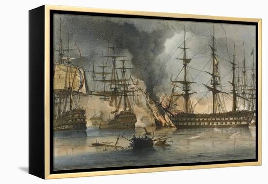 The Naval Battle of Navarino on 20 October 1827-George Philip Reinagle-Framed Premier Image Canvas