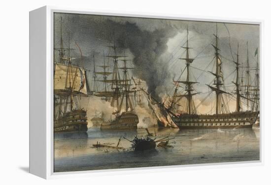 The Naval Battle of Navarino on 20 October 1827-George Philip Reinagle-Framed Premier Image Canvas