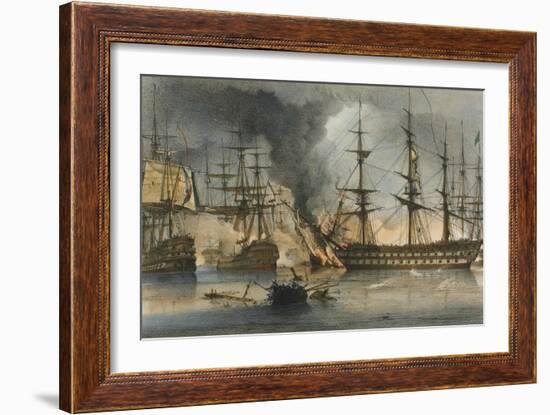 The Naval Battle of Navarino on 20 October 1827-George Philip Reinagle-Framed Giclee Print