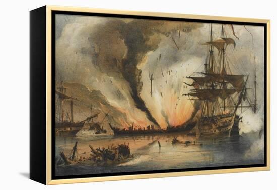 The Naval Battle of Navarino on 20 October 1827-George Philip Reinagle-Framed Premier Image Canvas