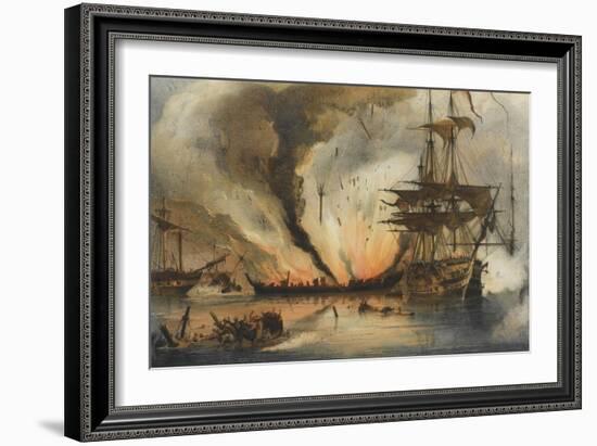The Naval Battle of Navarino on 20 October 1827-George Philip Reinagle-Framed Giclee Print