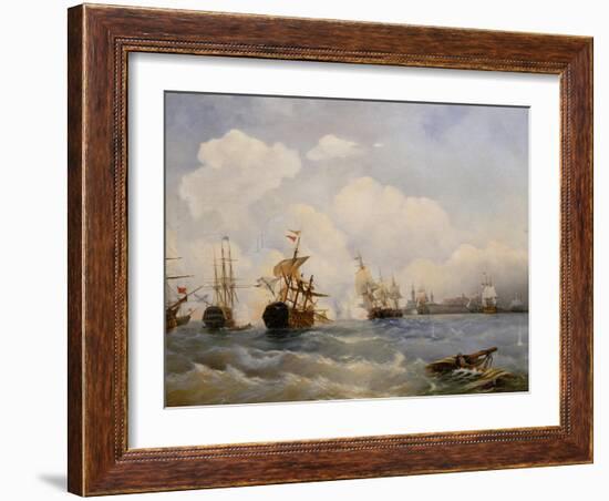 The Naval Battle of Reval on 13 May 1790, 1860S-Alexei Petrovich Bogolyubov-Framed Giclee Print