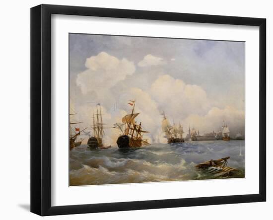 The Naval Battle of Reval on 13 May 1790, 1860S-Alexei Petrovich Bogolyubov-Framed Giclee Print